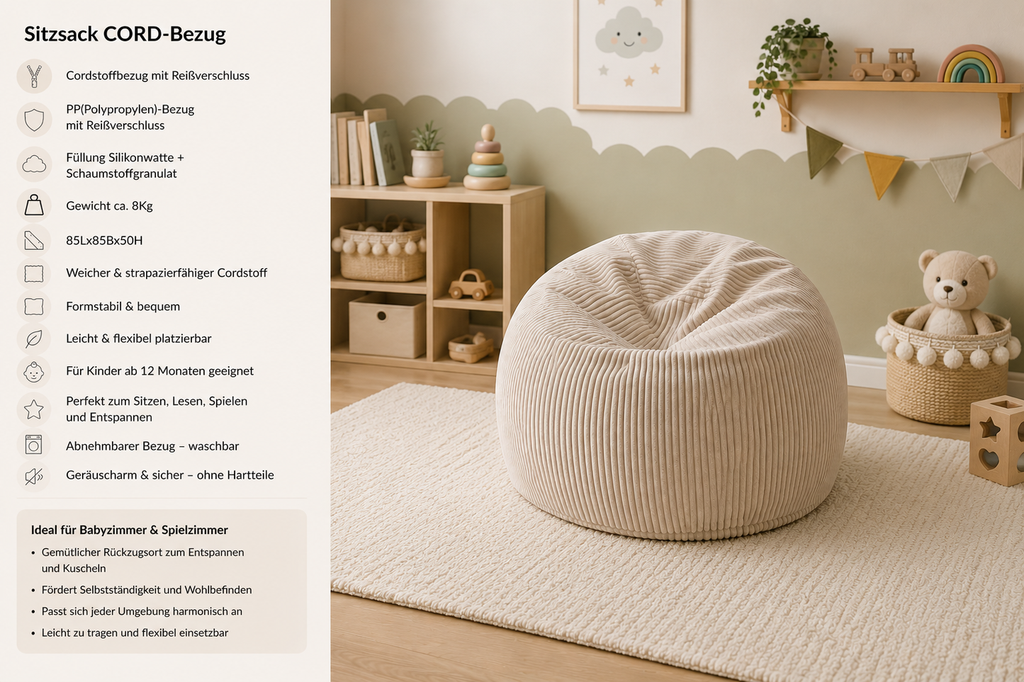 Sitzsack CORD-Bezug